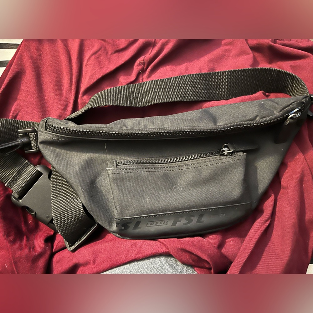 Black Fossil Belt Bag